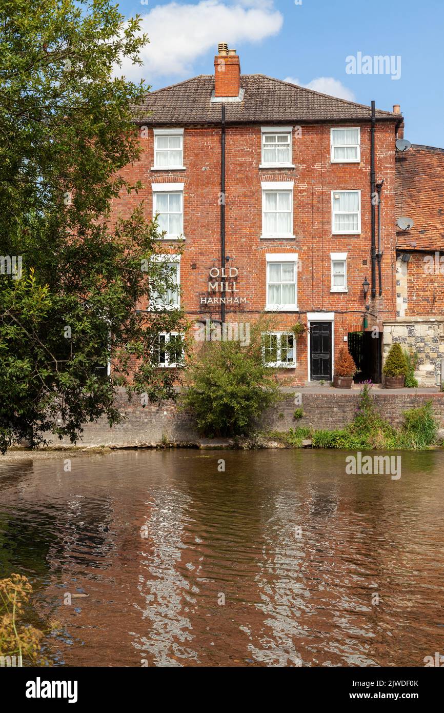 The Old Mill Hotel on the Town Path, Harnham, Salisbury, Wiltshire Stock Photo