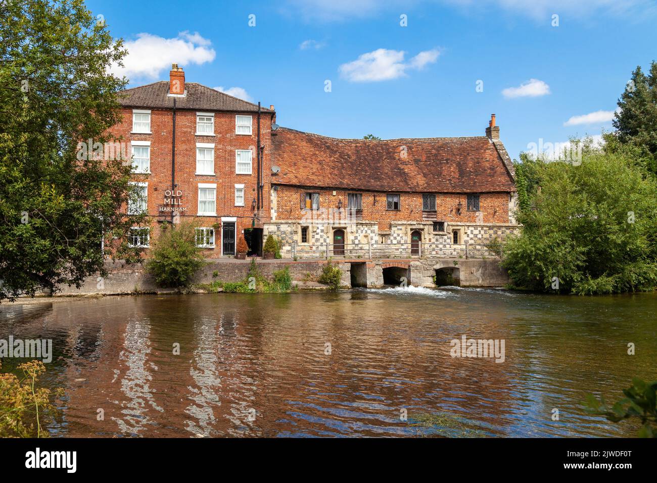 The Old Mill Hotel on the Town Path, Harnham, Salisbury, Wiltshire Stock Photo