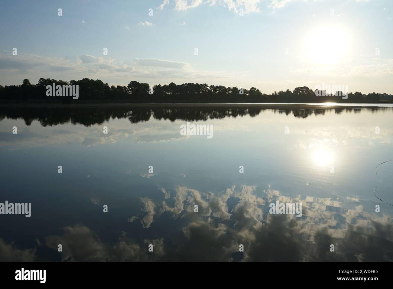 Wonderful lake landscape photography with water reflection Stock Photo