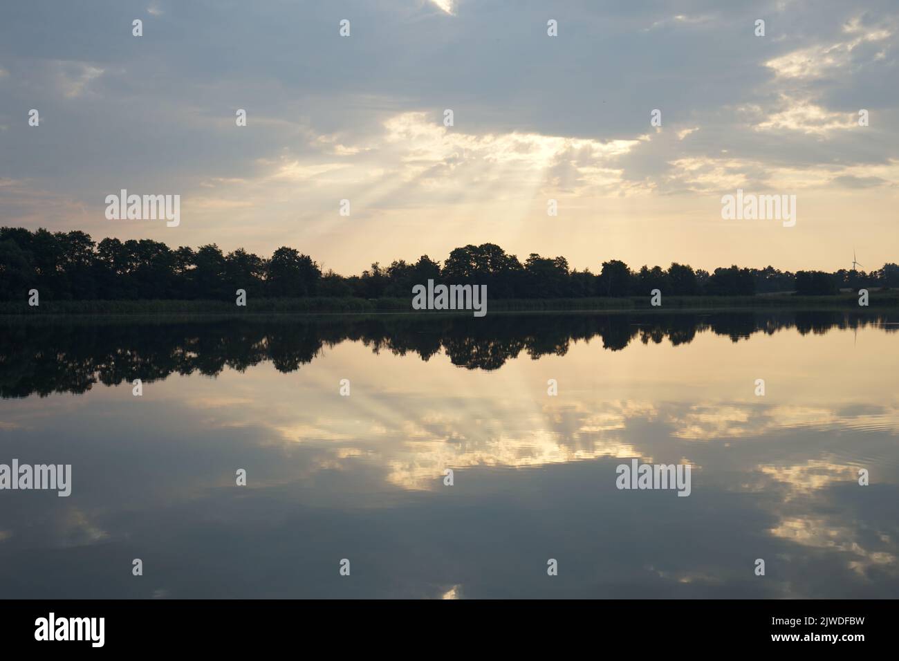 Wonderful lake landscape photography with water reflection Stock Photo