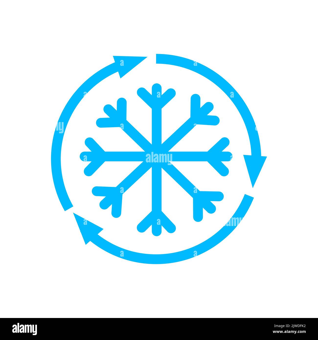 Abstract freezing vector flat icon illustration isolated on white background Stock Vector