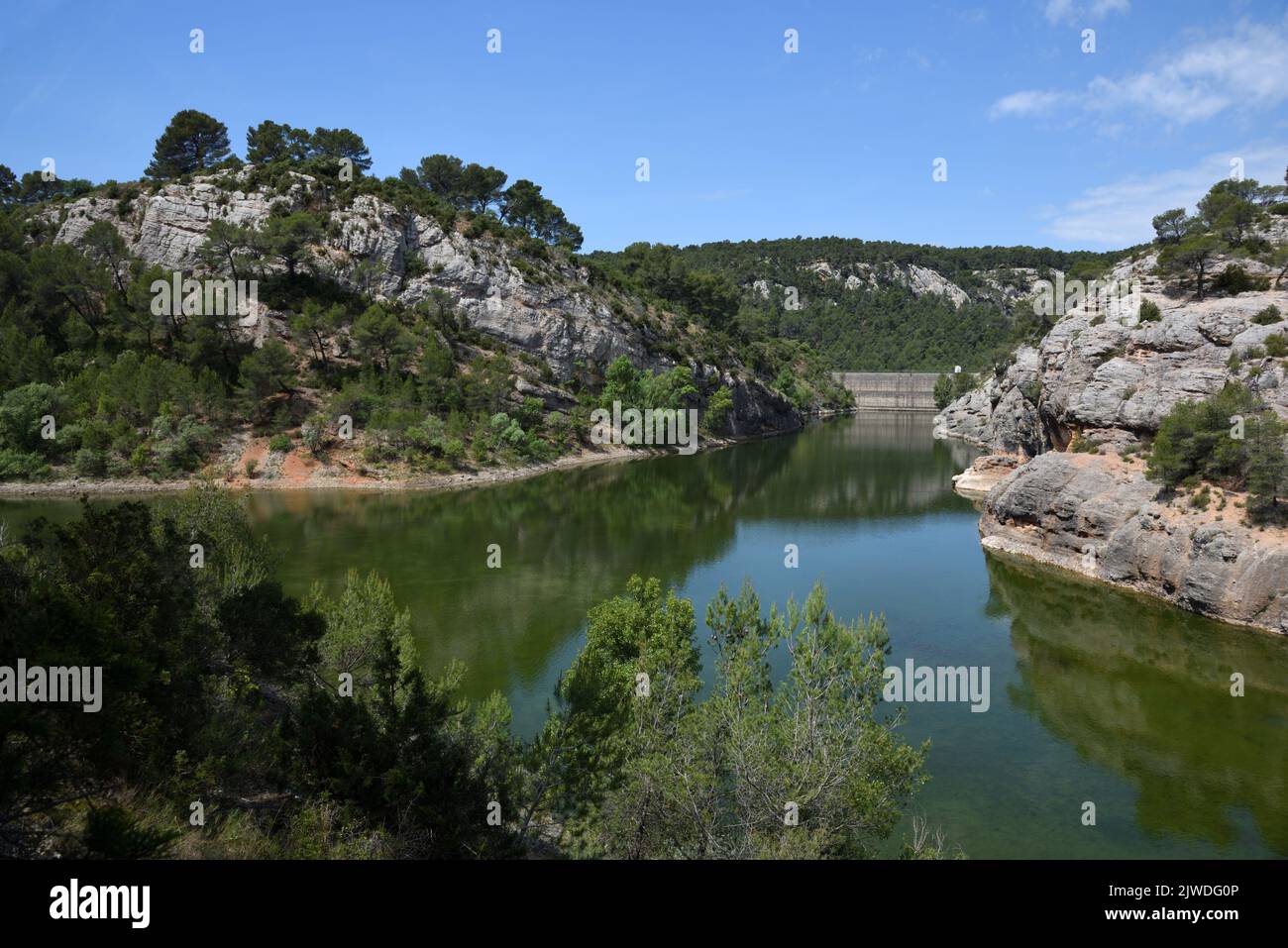 Lac Zola or Zola Lake in the Sainte Victoire Mountain Nature Reserve Aix-en-Provence Provence France Stock Photo