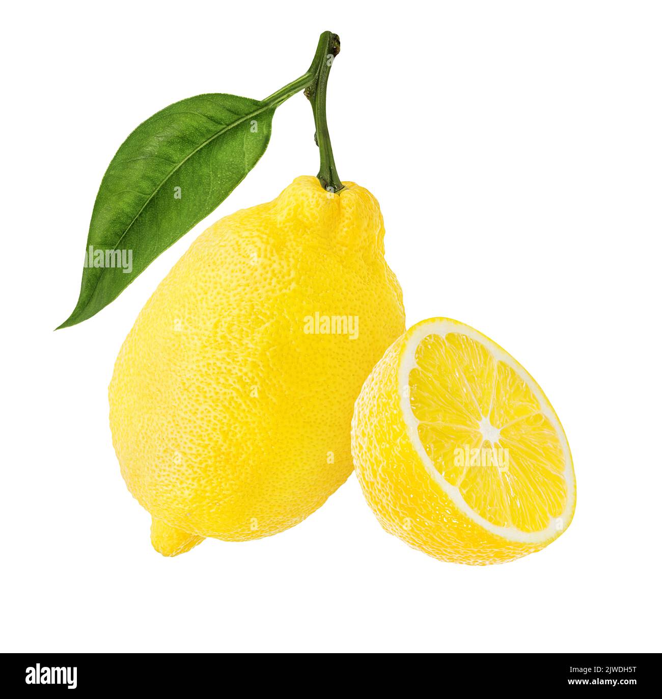 Fresh lemon isolated on white background Stock Photo