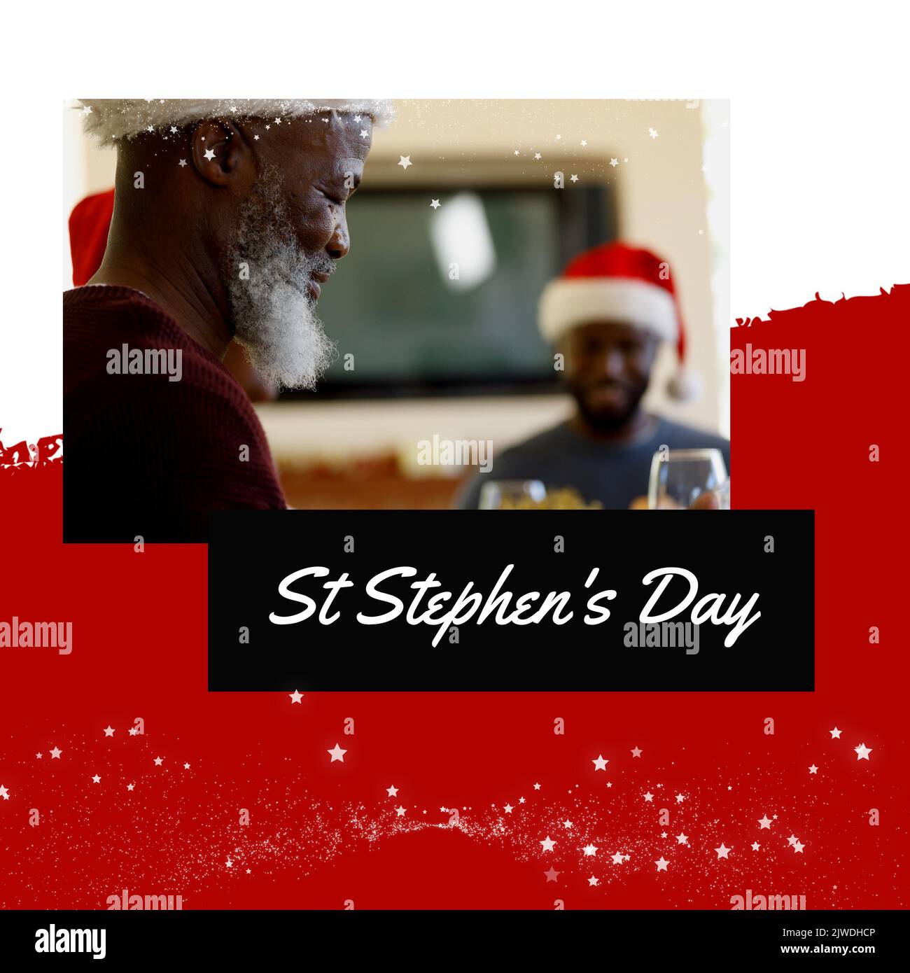 Composition of st stephen's day text over african american family ...