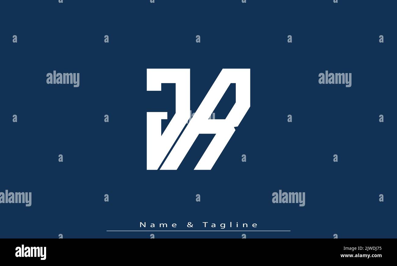 Alphabet letters Initials Monogram logo JR , RJ Stock Vector