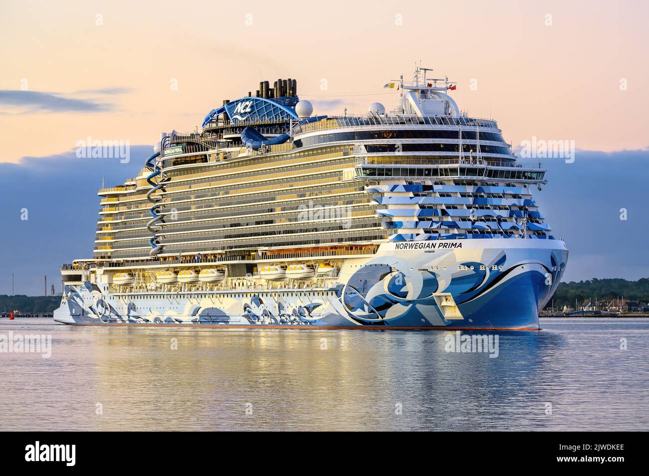 Norwegian Prima is a Leonardo class cruise ship operated by Norwegian Cruise Line (NCL). Stock Photo