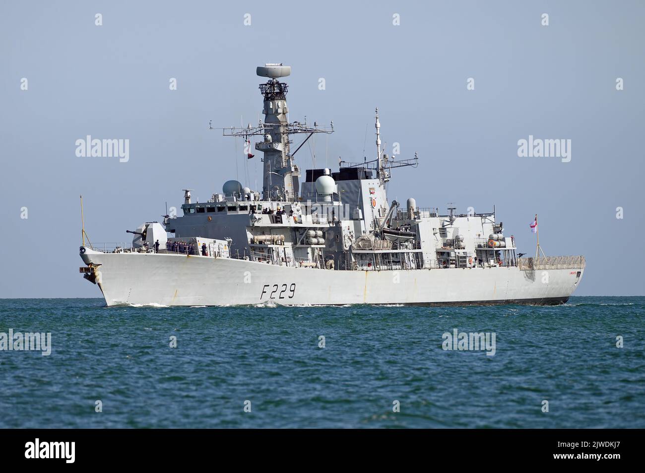 HMS Lancaster (F229) is a Type 23 frigate operated by the Royal Navy. Stock Photo