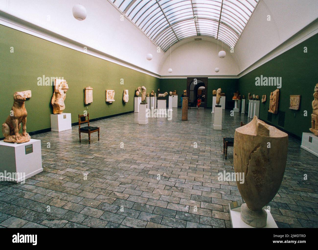 NY CARLSBERG GLYPTOTEK in Copenhagen Denmark artmuseum with ancient sculptures and art represents the private art collectionof Carl JacobsenHall with Roman sculptures Stock Photo