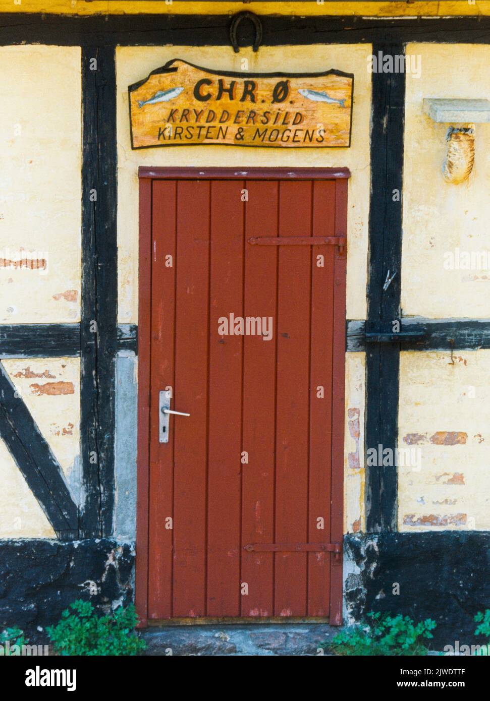 CHRISTIANSÖ DENMARK The entrance to the herring merchants shop Stock