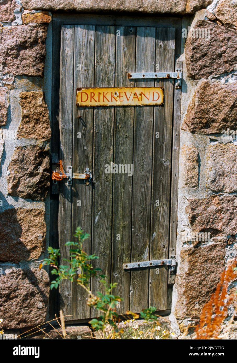 Danmark Christiansö the door to the island´s water treatment plant Stock Photo