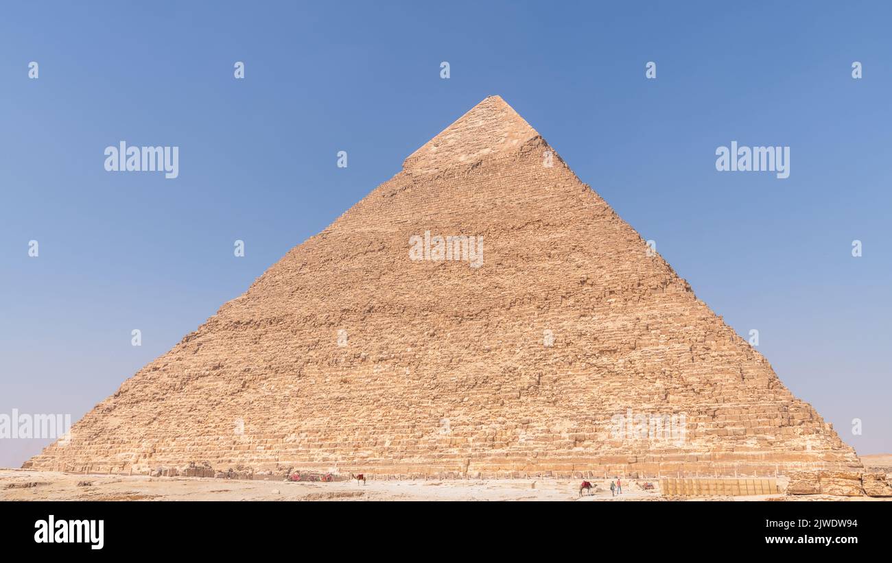 A view of the pyramid of Chephren, Giza, Egypt. Stock Photo