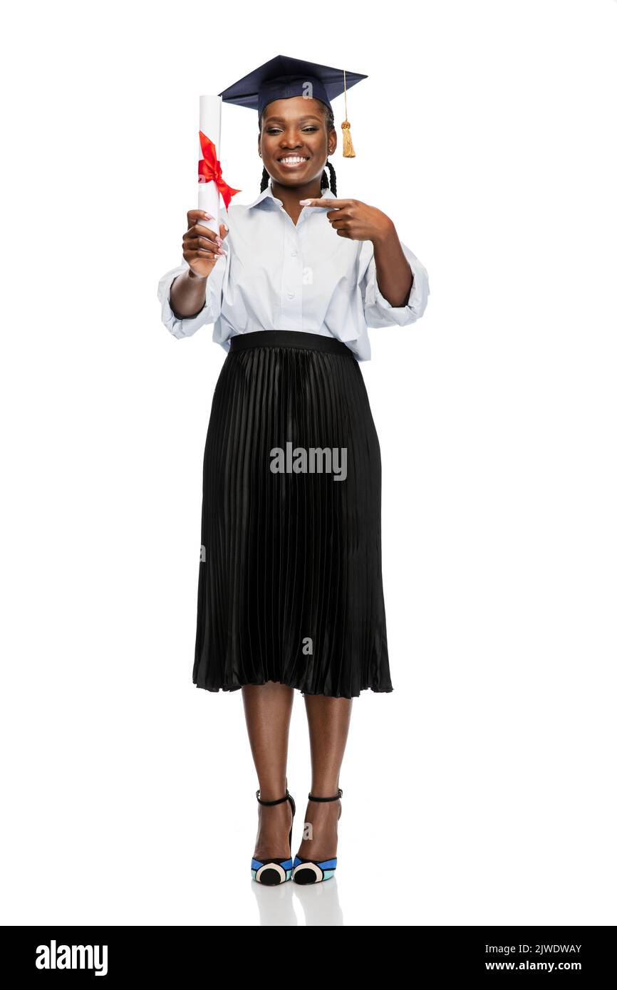 happy female graduate student with diploma Stock Photo - Alamy