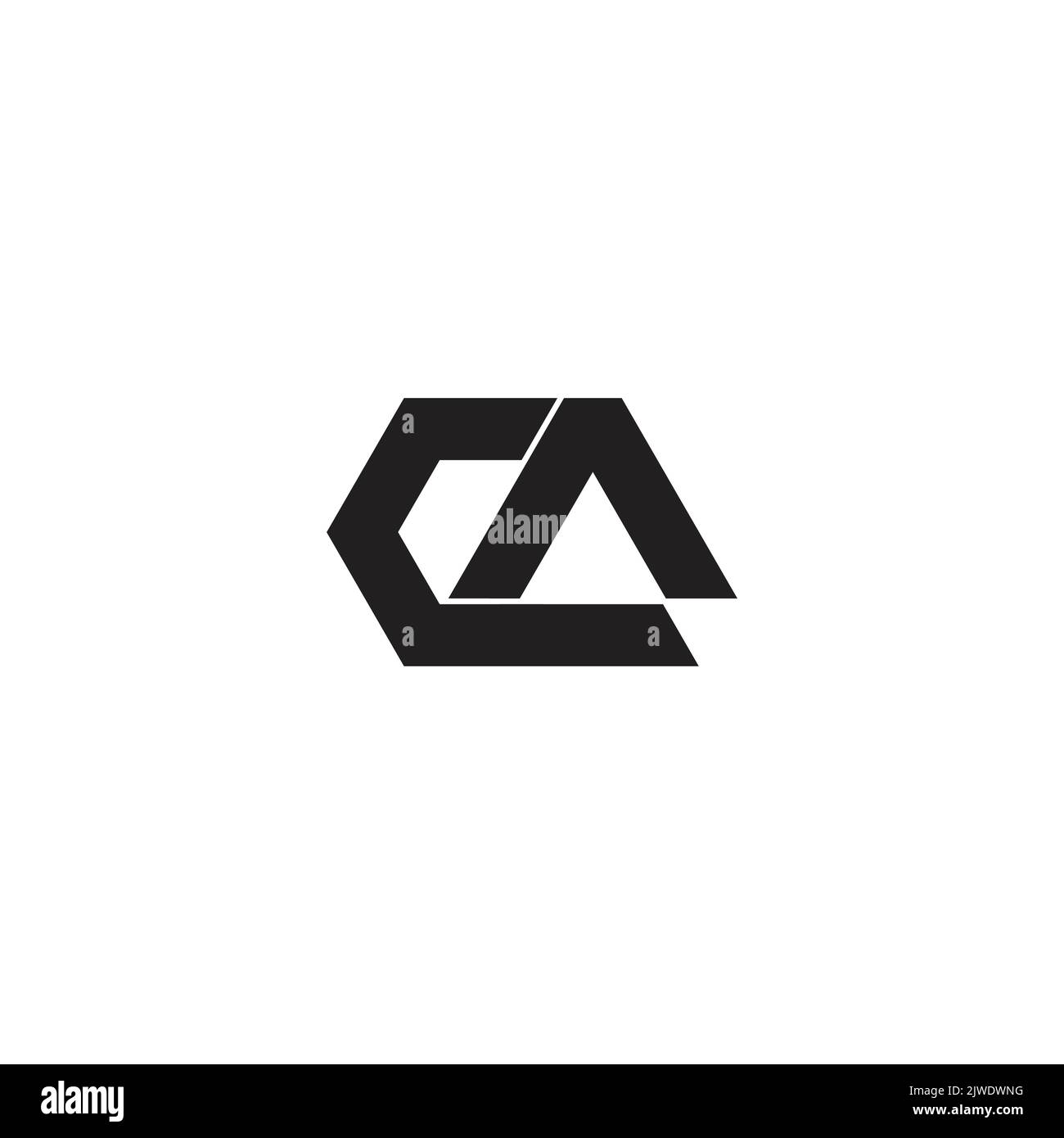 letter ca linked arrow slice logo vector Stock Vector