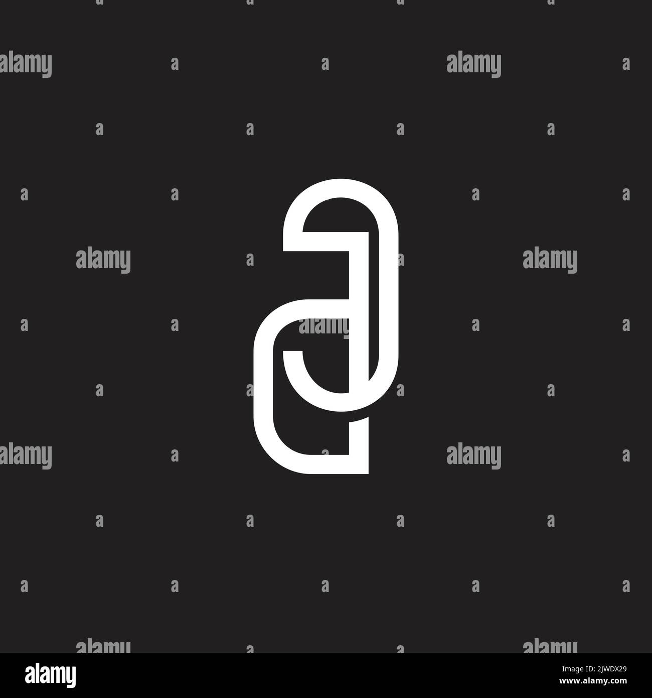 letter dj linked font simple logo vector Stock Vector