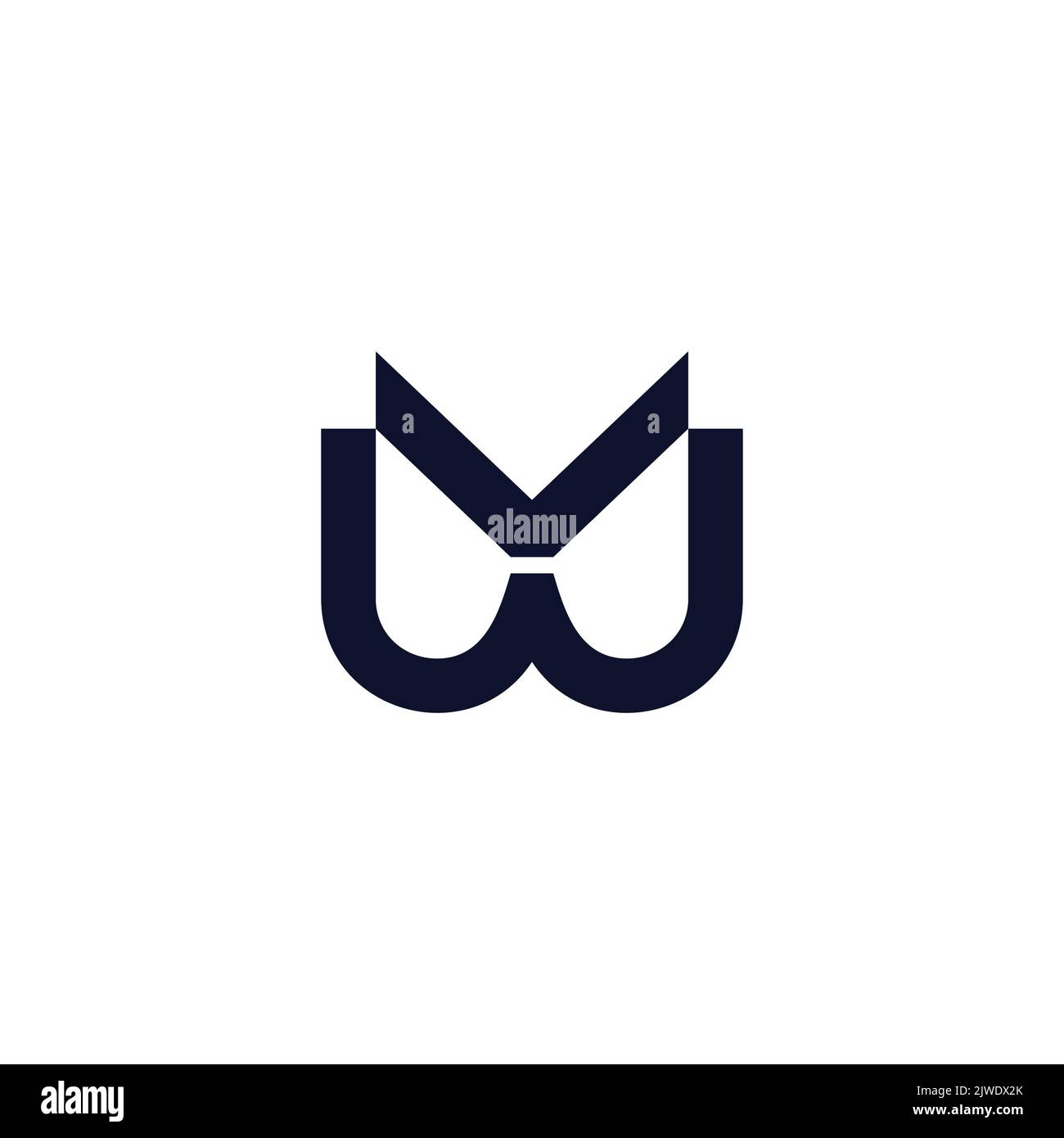 letter vw simple geometric logo design vector Stock Vector