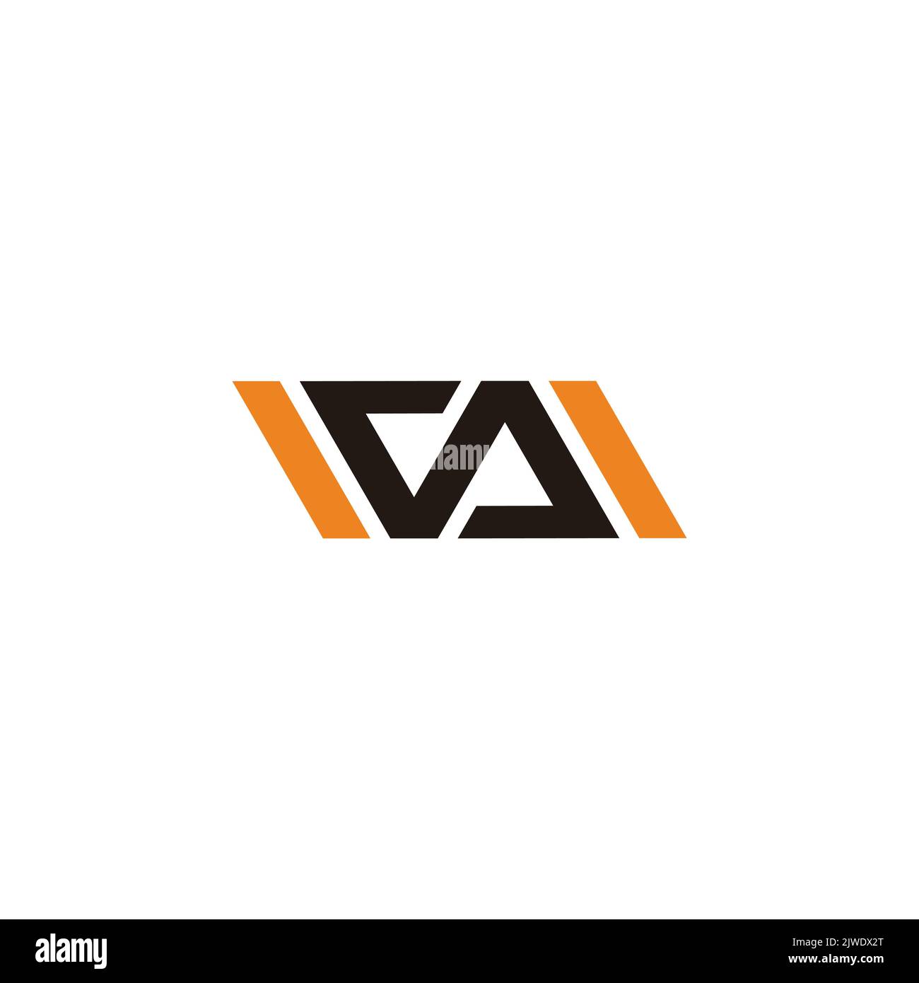 letter ca simple stripes geometric logo vector Stock Vector