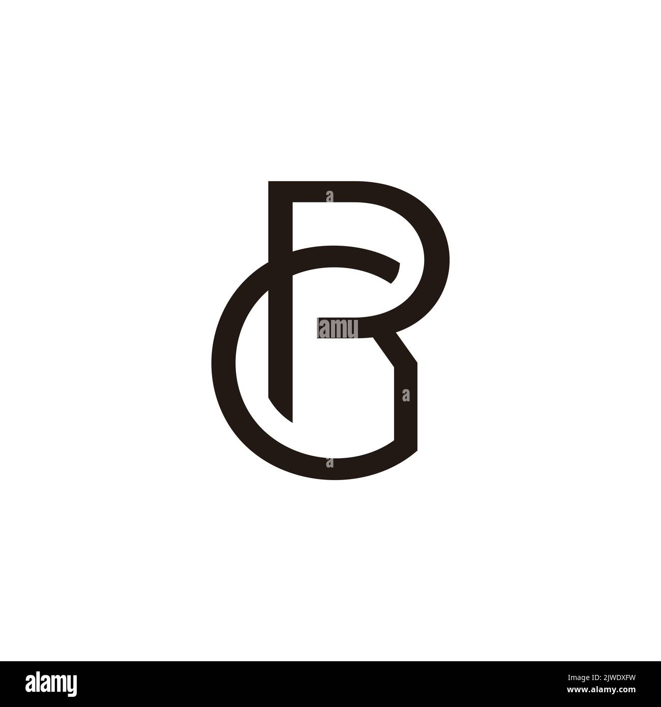 letter rg linear simple linked logo vector Stock Vector