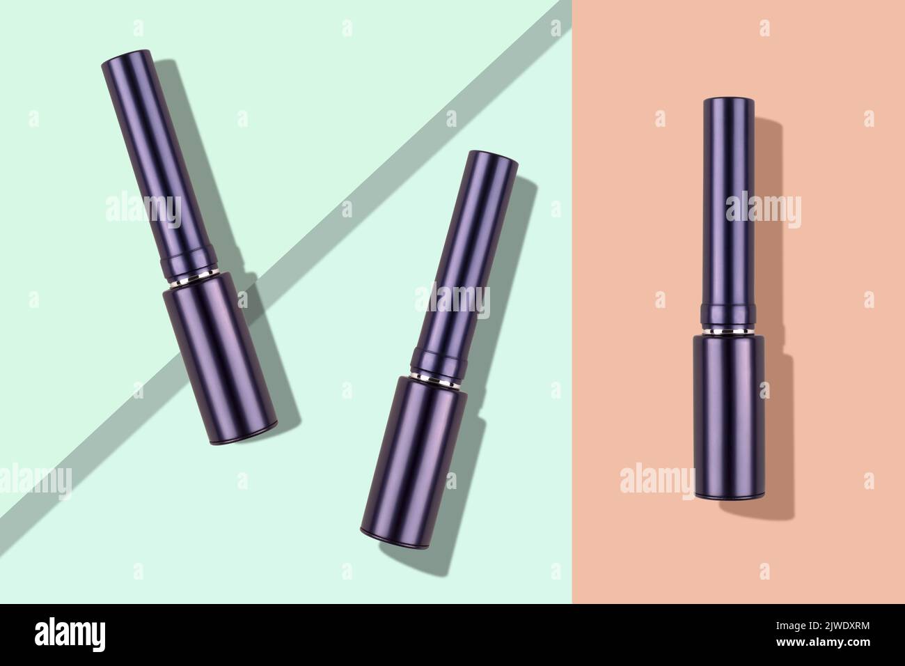 Liquid eyeliners ad with 3d illustration , shadows , pastel colors and