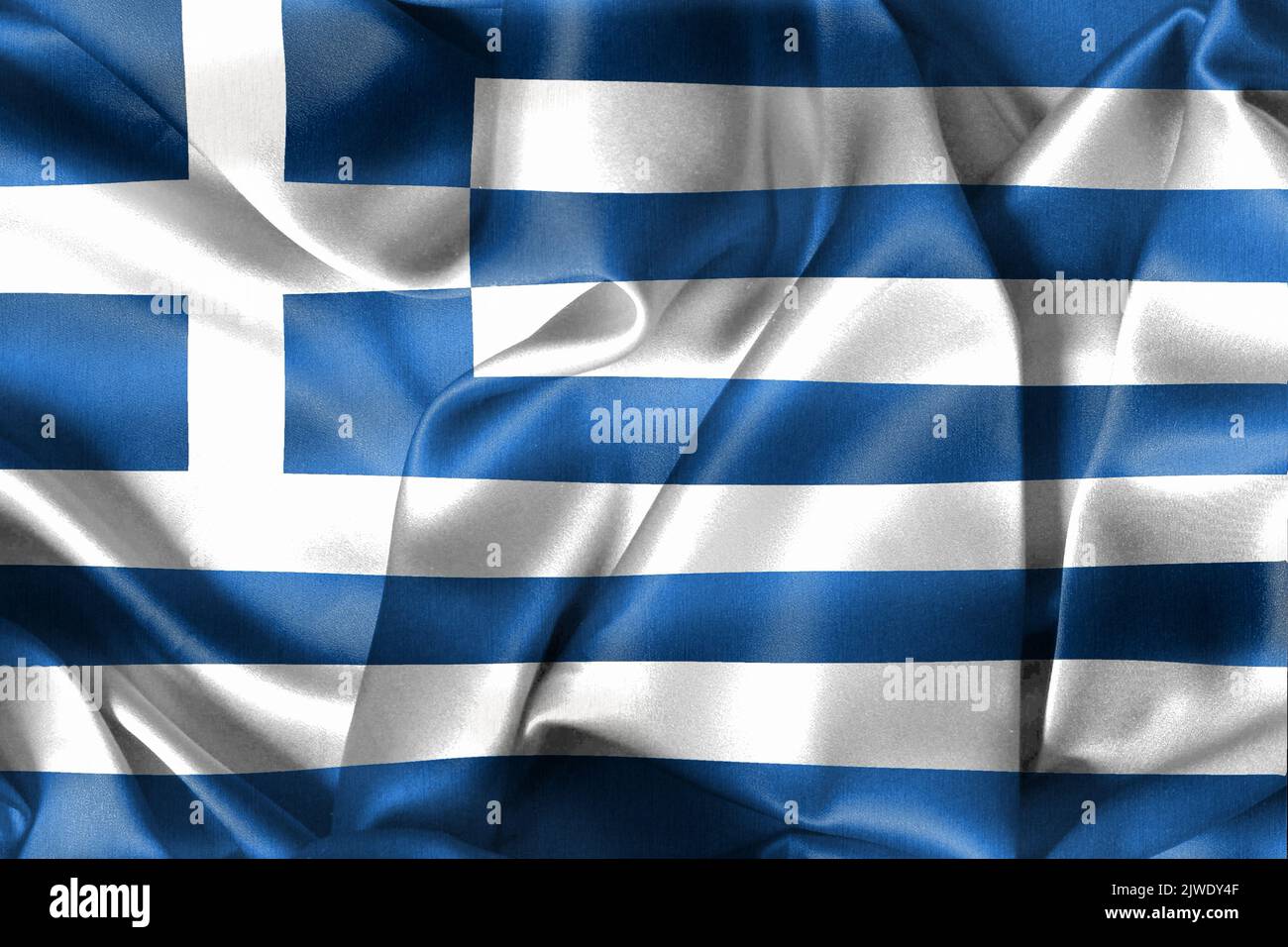 The flag of Greece with realistic waving fabric effect Stock Photo - Alamy