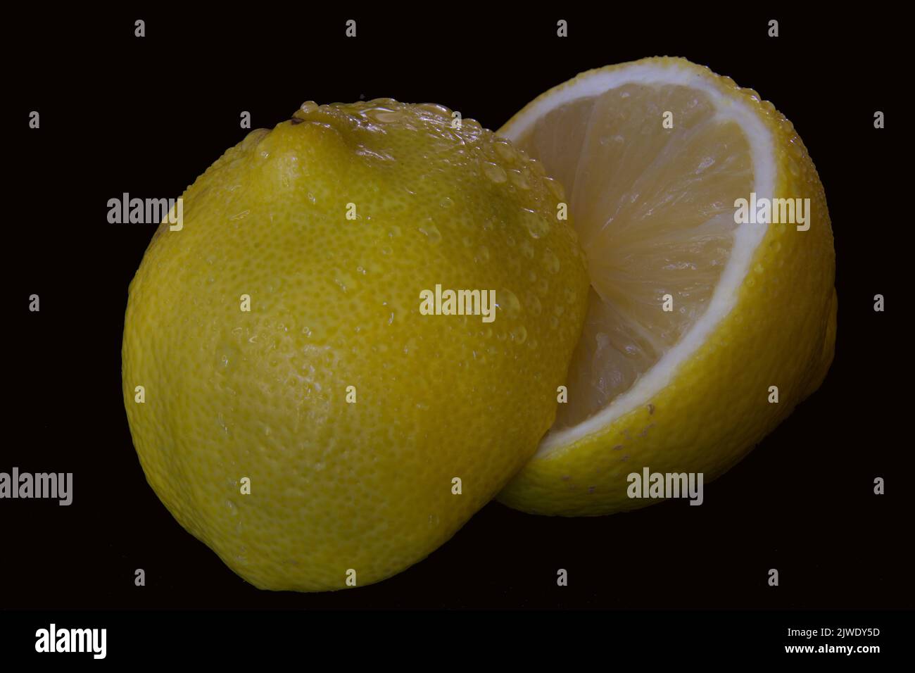 A lemon cut in a half Stock Photo Alamy