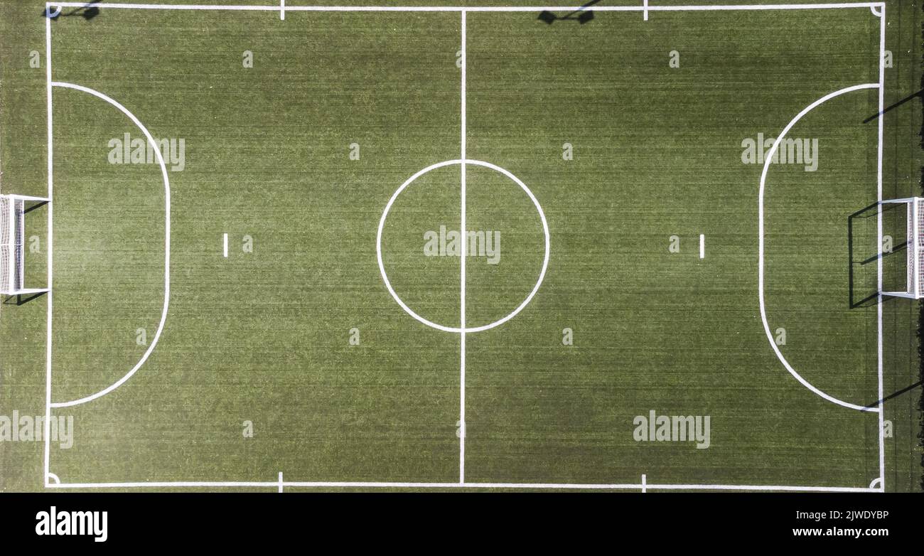 Aerial view of a football court Stock Photo Alamy
