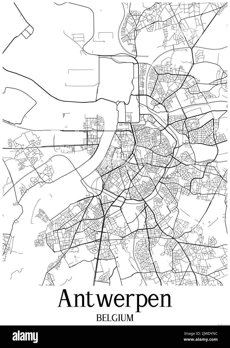 Black and white urban map of Stock Photo - Alamy