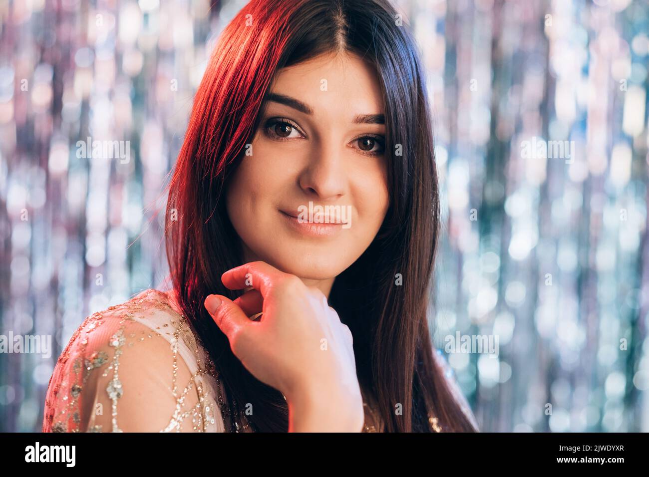 festive look christmas party female elegance style Stock Photo Alamy