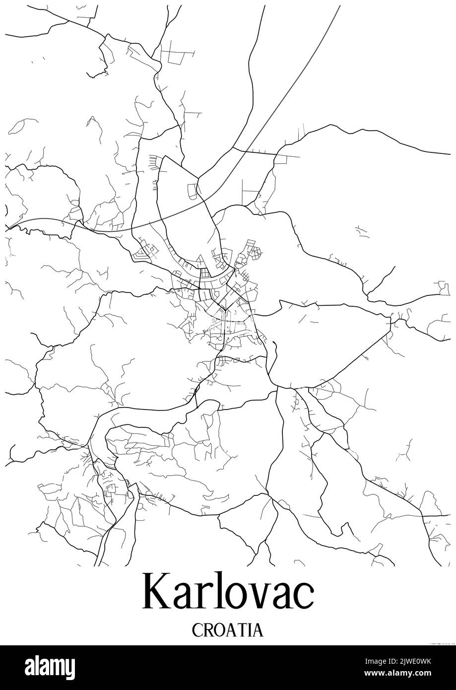 Black and white urban map of Stock Photo - Alamy