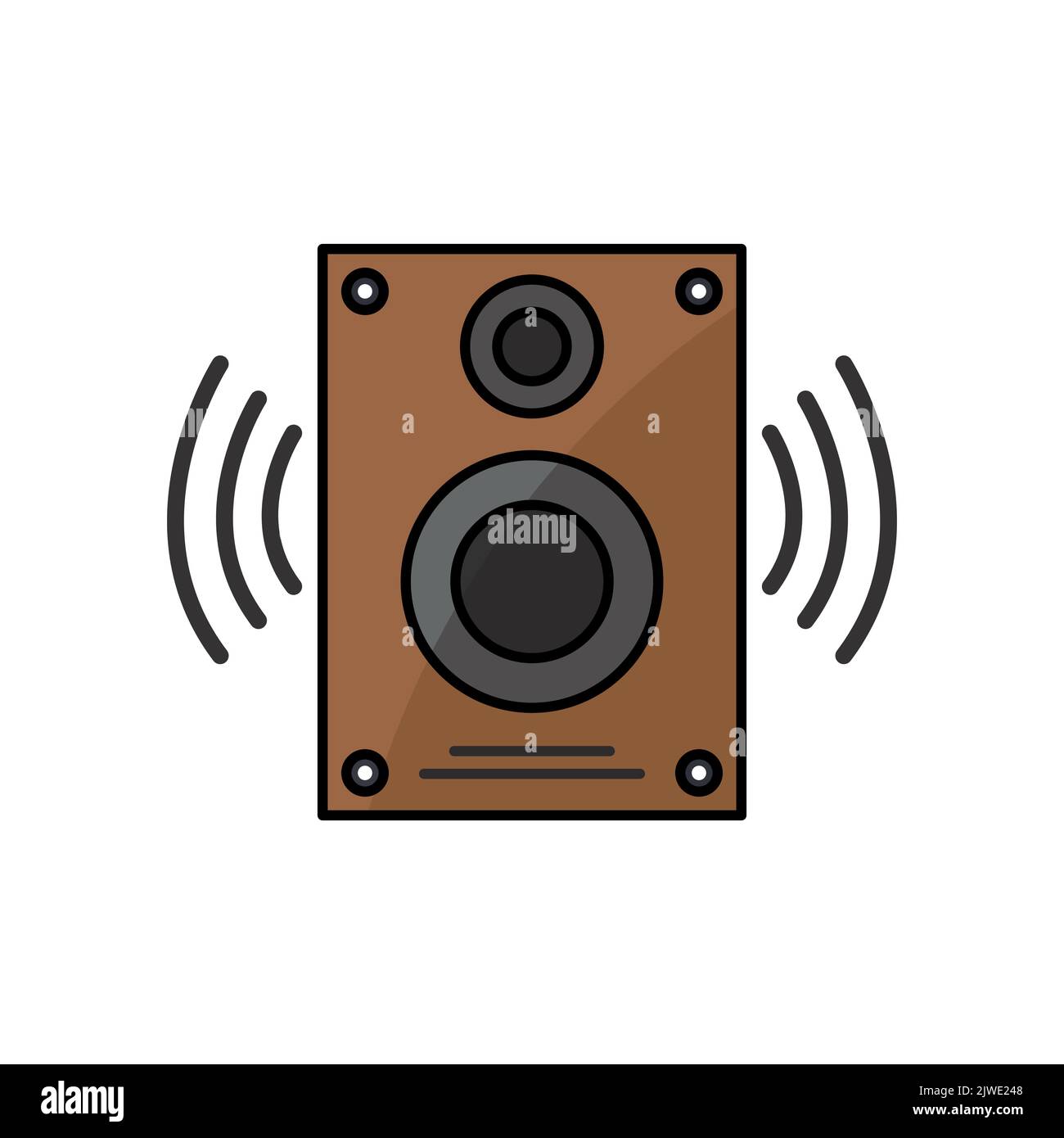 Sound box icon. Icon related to electronic, technology. Lineal color