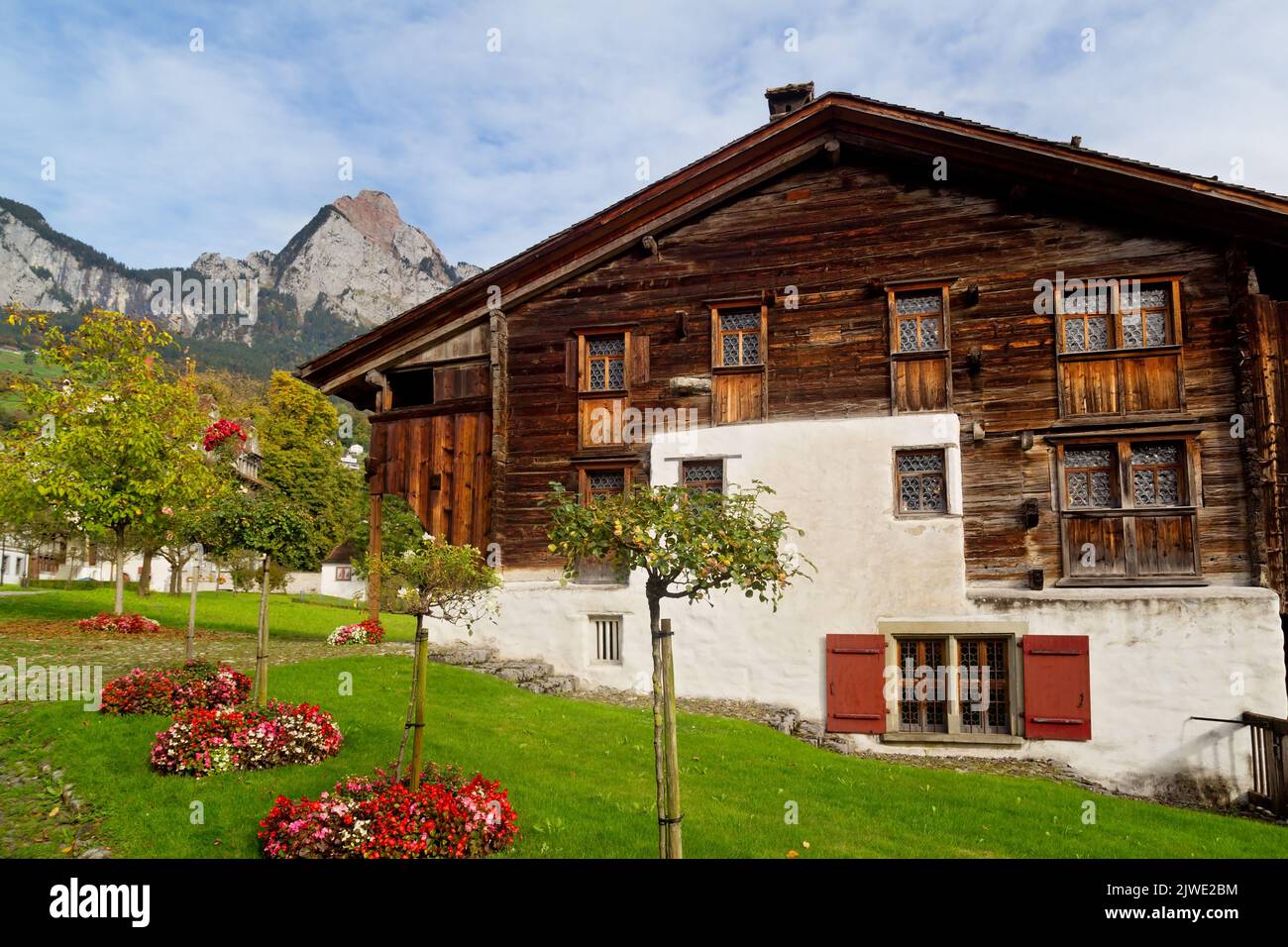 Bethlehem House, very old housein canton of Schwyz, Switzerland Stock Photo