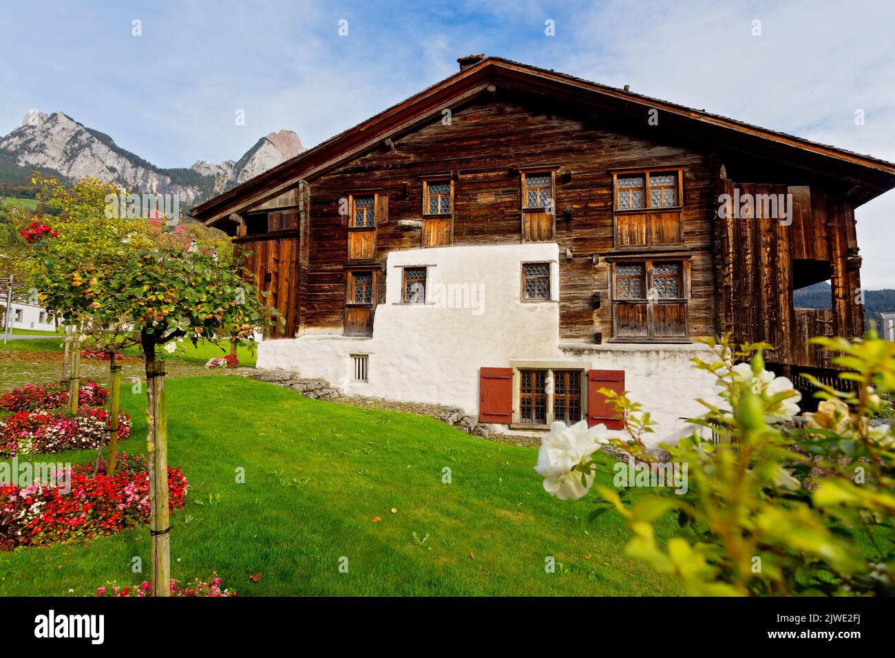 Bethlehem House, very old housein canton of Schwyz, Switzerland Stock