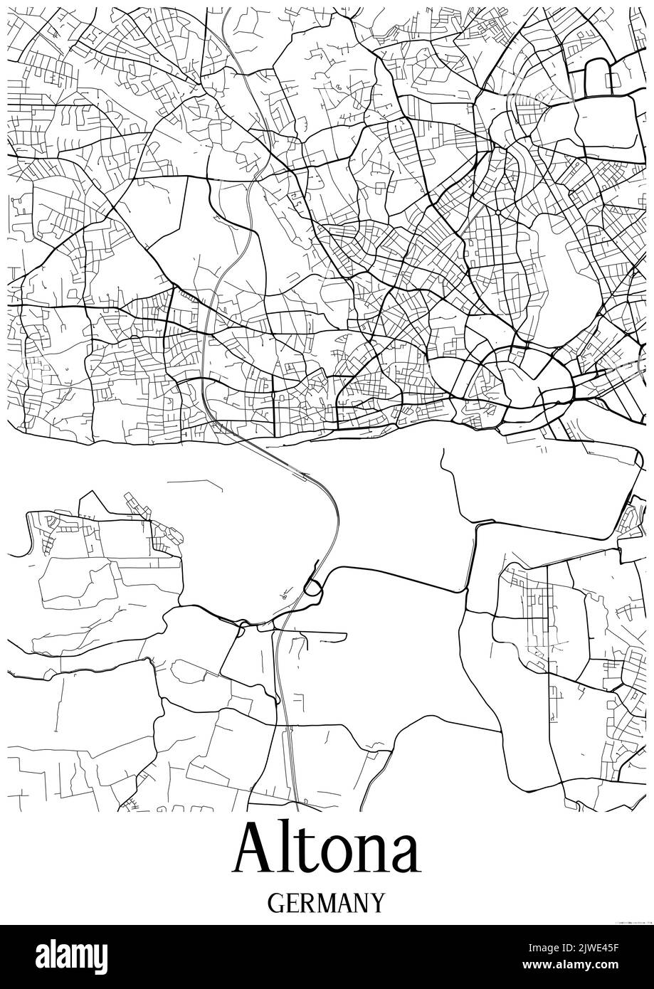 Black and white urban map of altona Stock Photo Alamy
