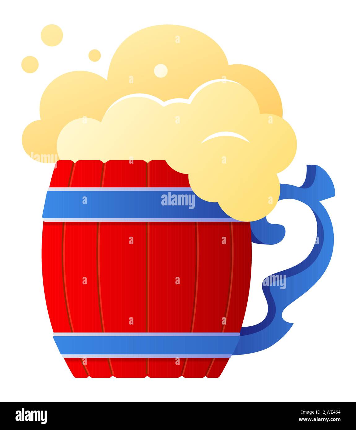 Foamy beer modern flat design style single isolated image Stock