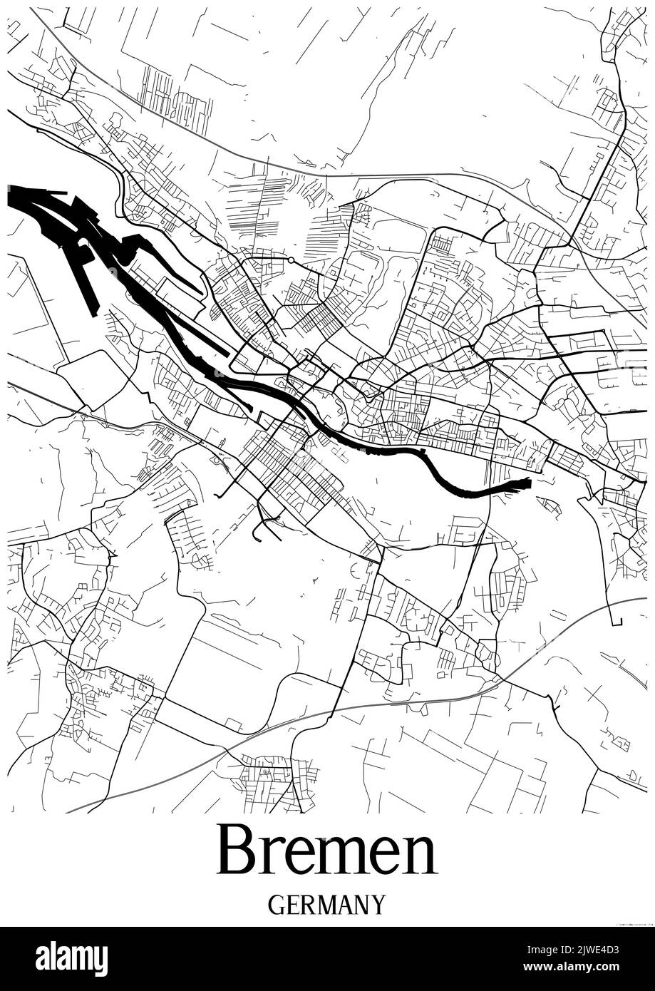 Black and white urban map of Stock Photo - Alamy