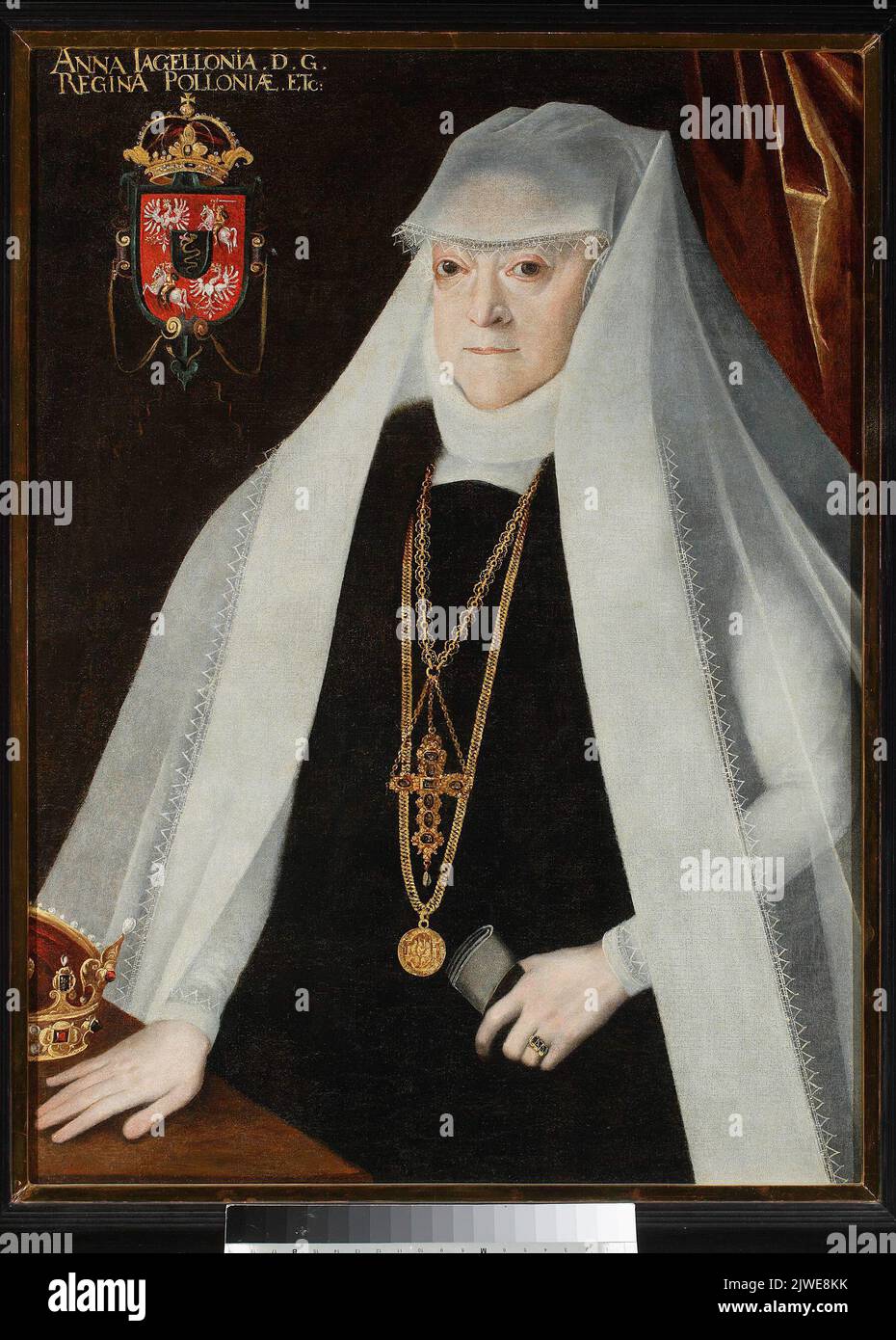 Portrait of Anna Jagiellon (1523–1596), queen of Poland. Kober, Marcin (ca 1550-ante 1598), painter Stock Photo