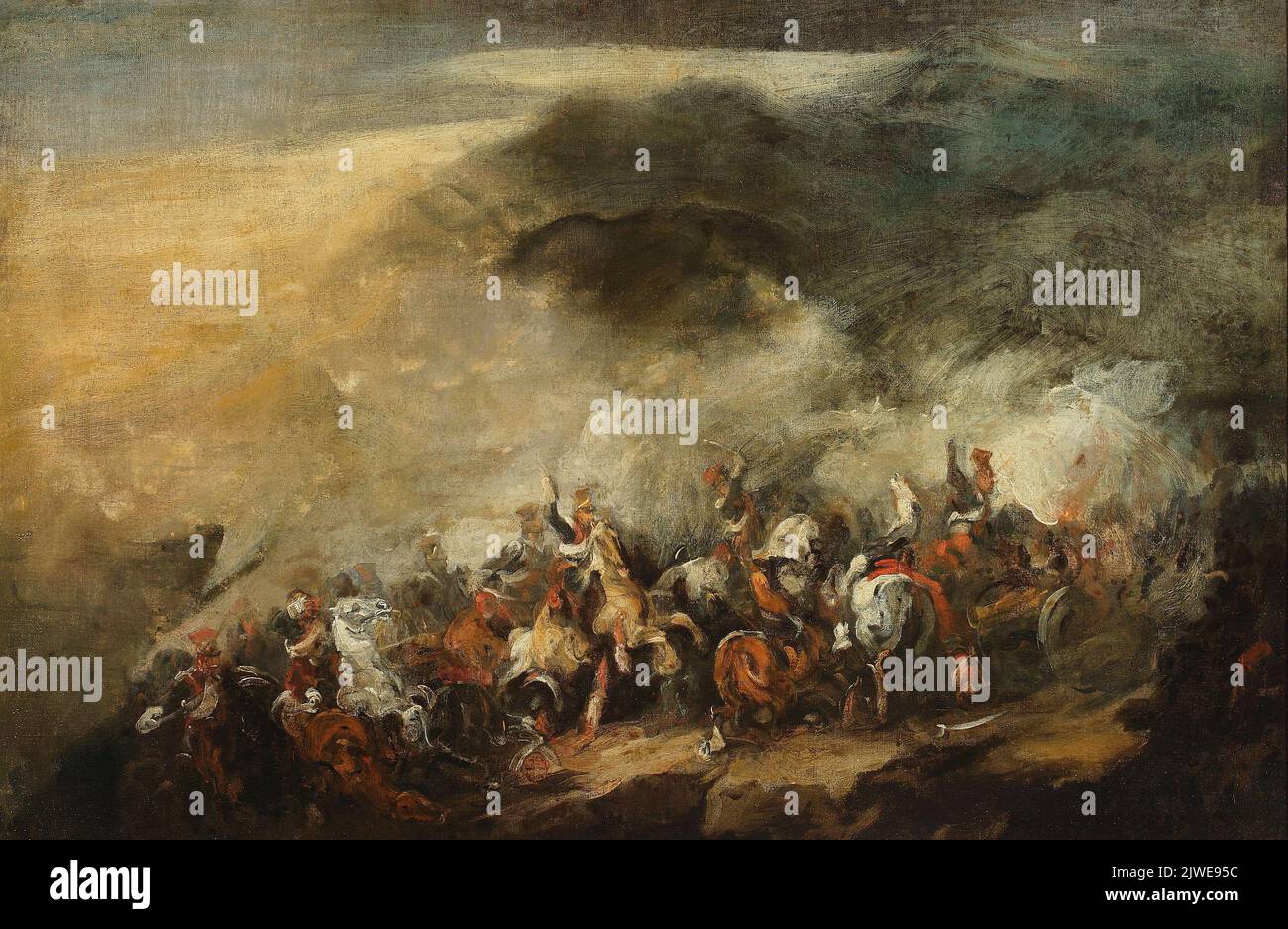 The Battle of Somosierra. Michałowski, Piotr (1800-1855), painter Stock Photo