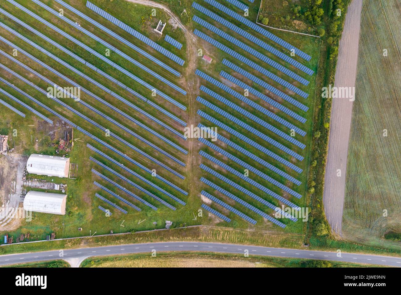 Aerial view solar thermal farm hi-res stock photography and images - Alamy