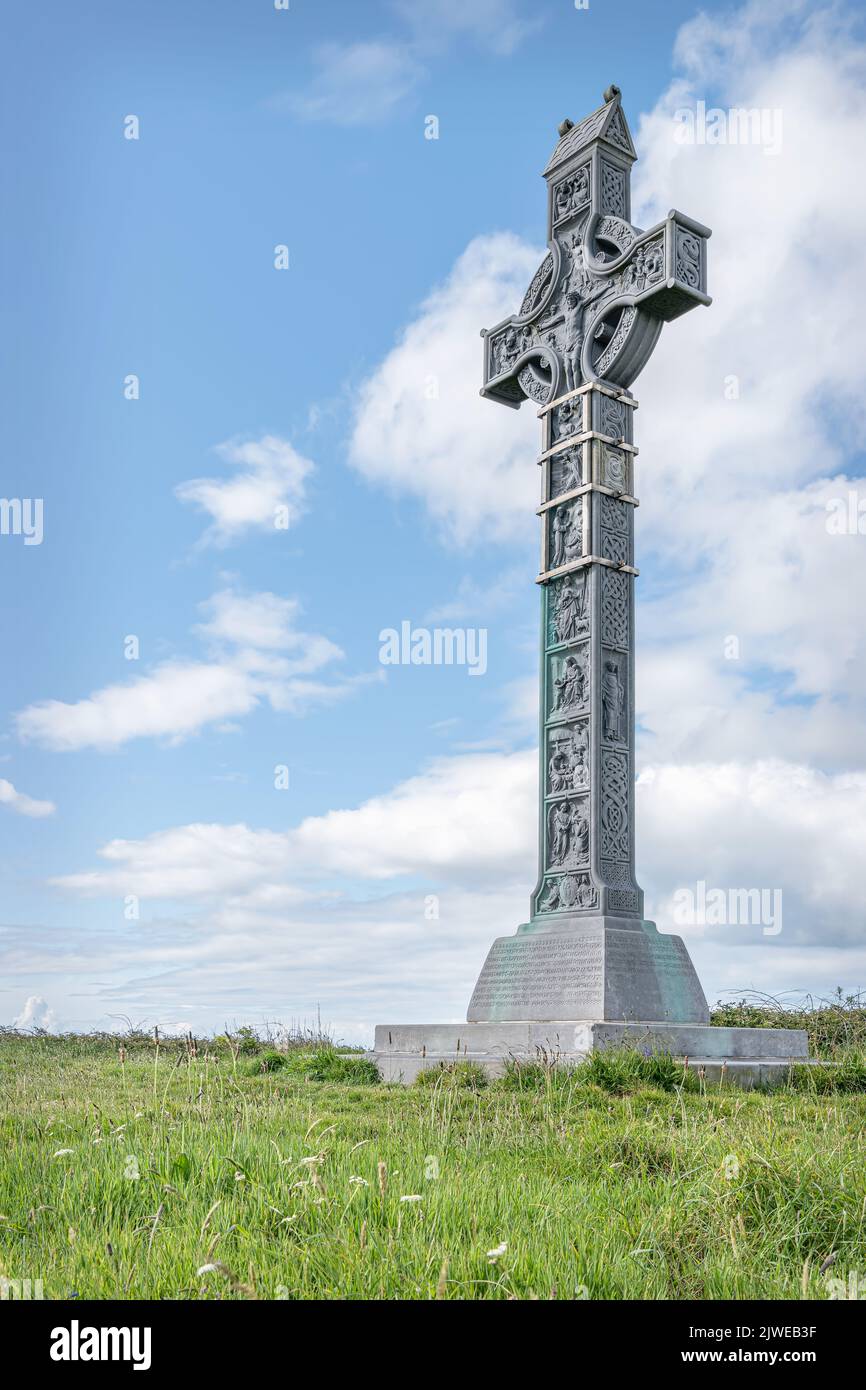 Carbery Memorial Cross on Croaghna Hill, County Cork, Ireland Stock Photo