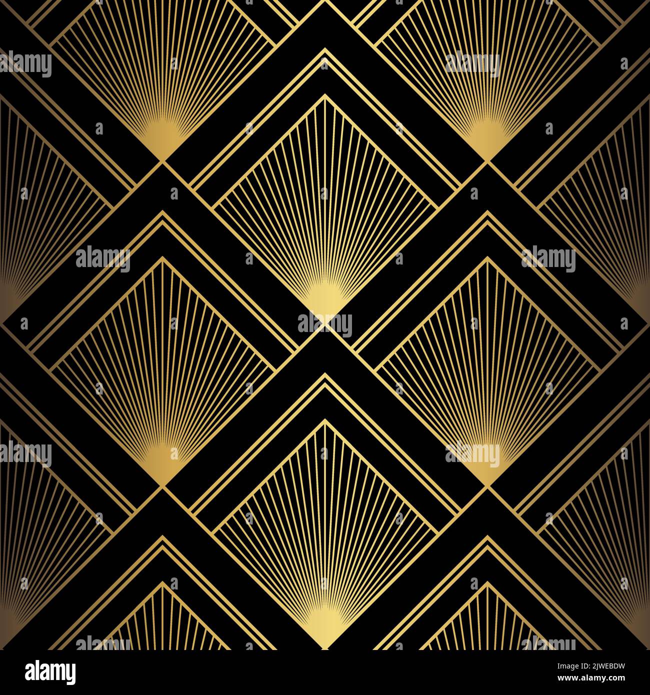 Art Deco Pattern. Vector background in 1920s style. Gold black texture ...