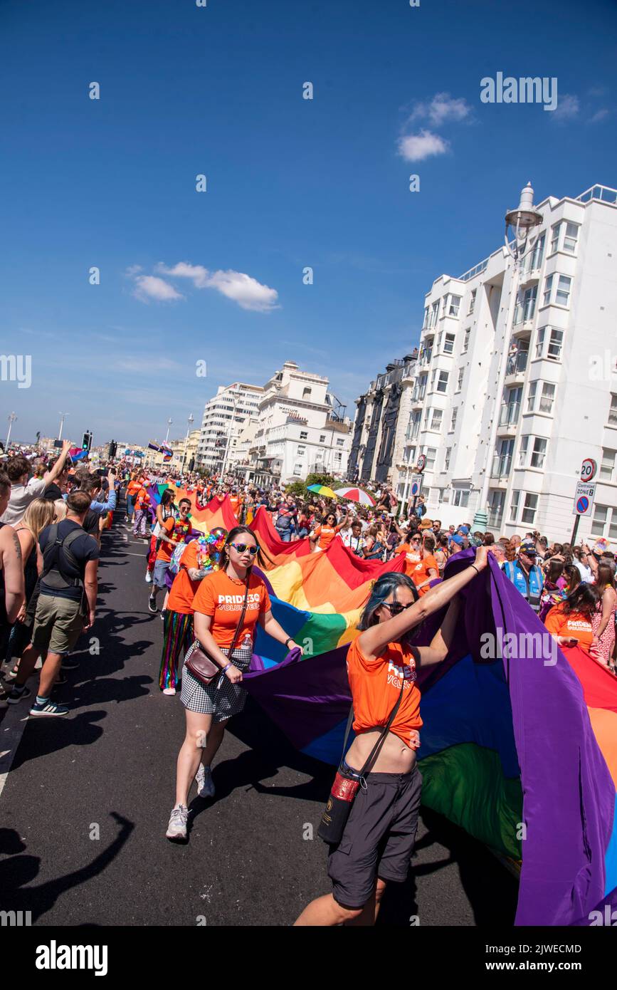 Pride Flag at Brighton Pride Parade Stock Photo Alamy