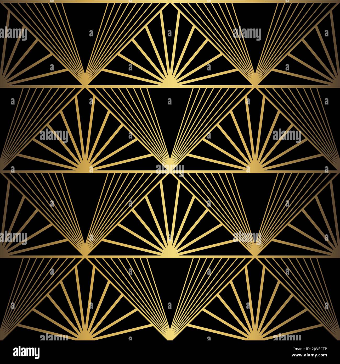 Art Deco Pattern. Vector background in 1920s style. Gold black texture ...
