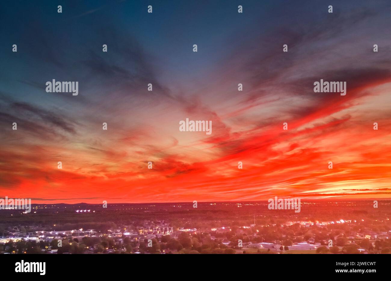 Spectacular Sunset in Laval, Canada Stock Photo