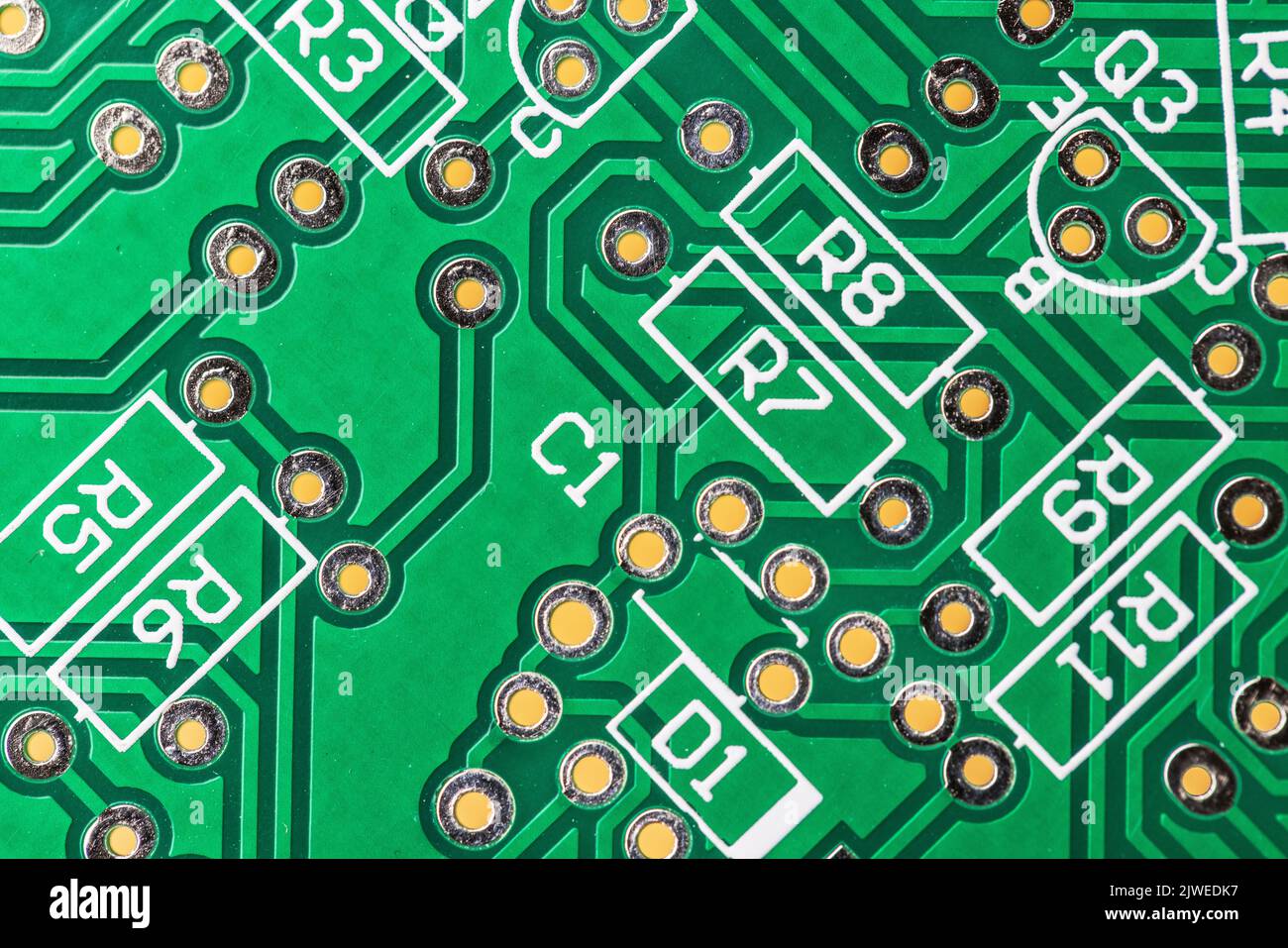 Green Computer Chip Technology close up Stock Photo