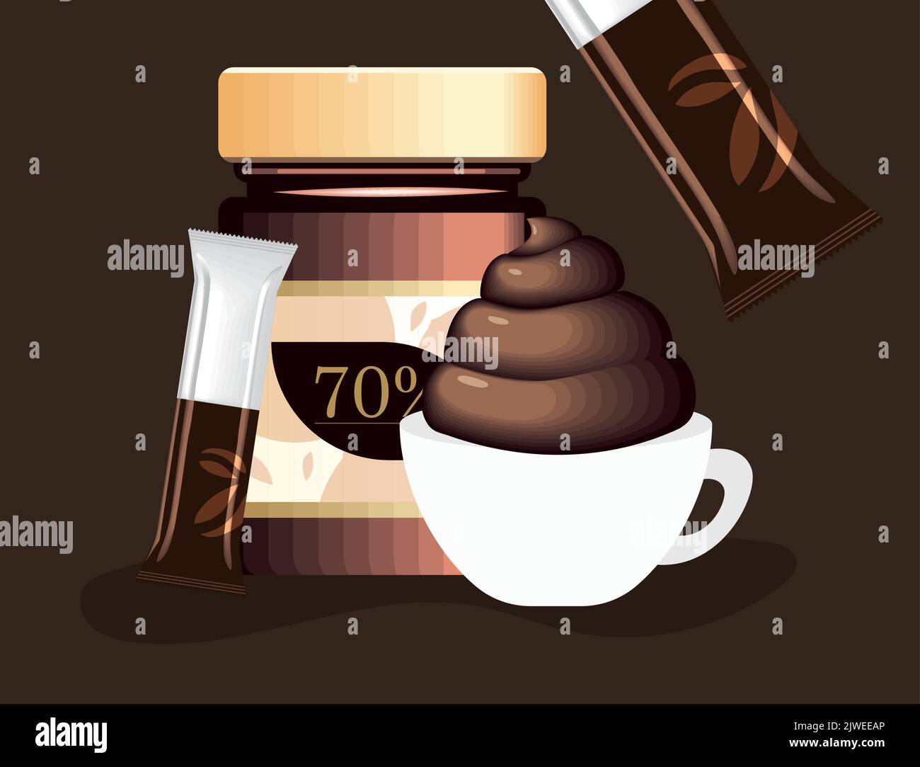 chocolate cream, bar Stock Vector