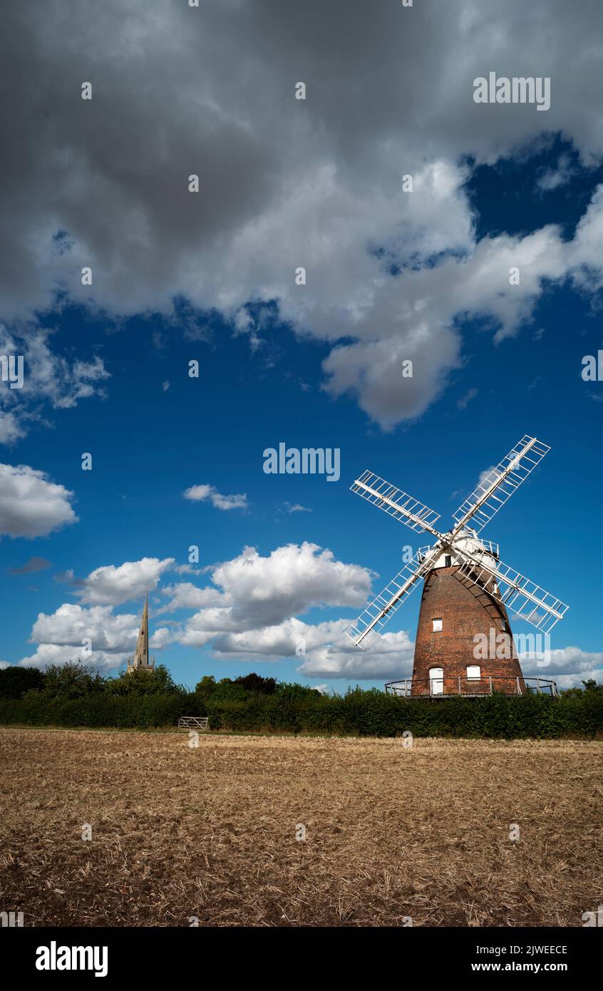Thaxted Church and Thaxted Windmill Thaxted Essex UK August 2022 Stock Photo