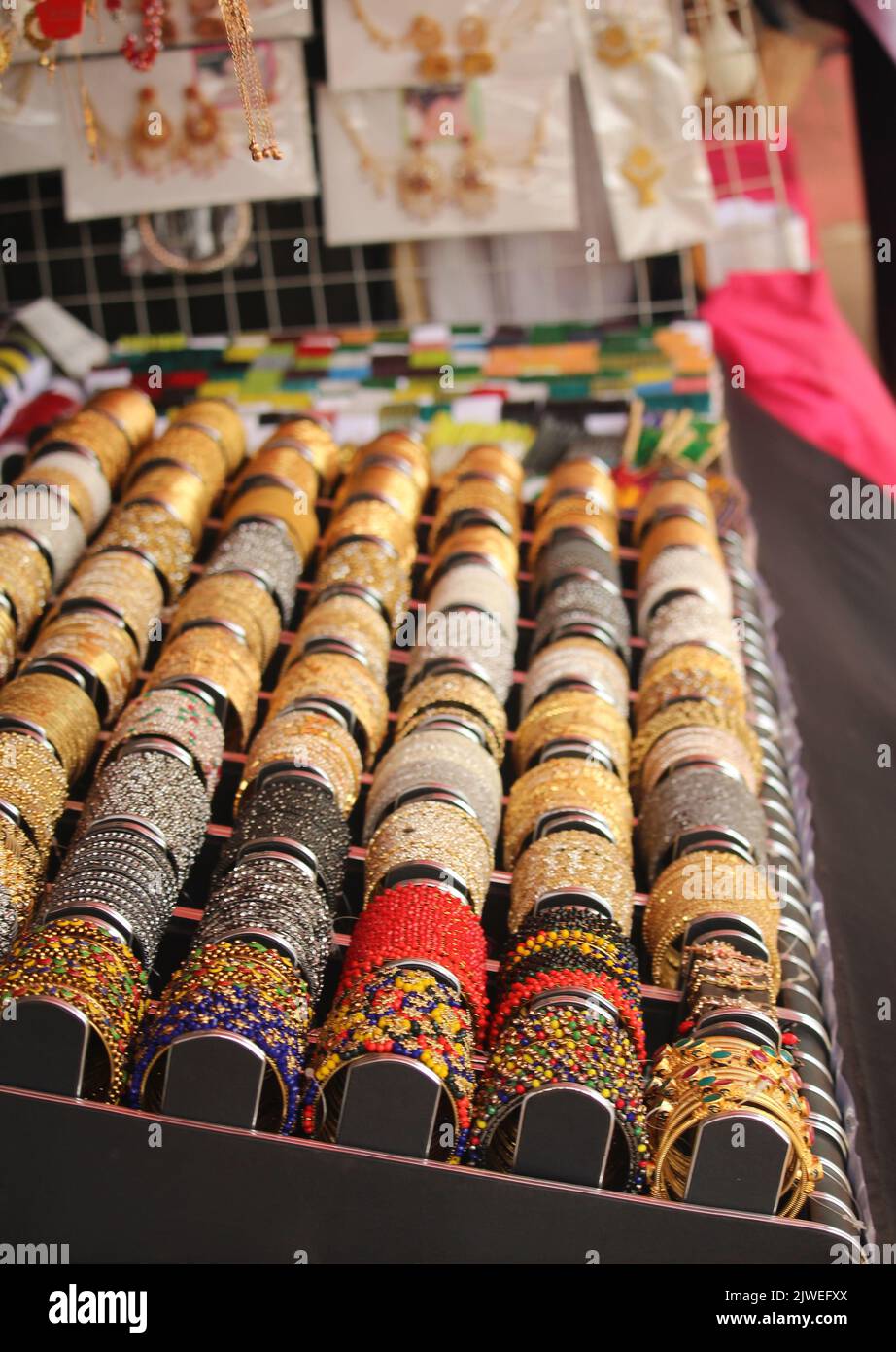 Jewelry on window display Stock Photo