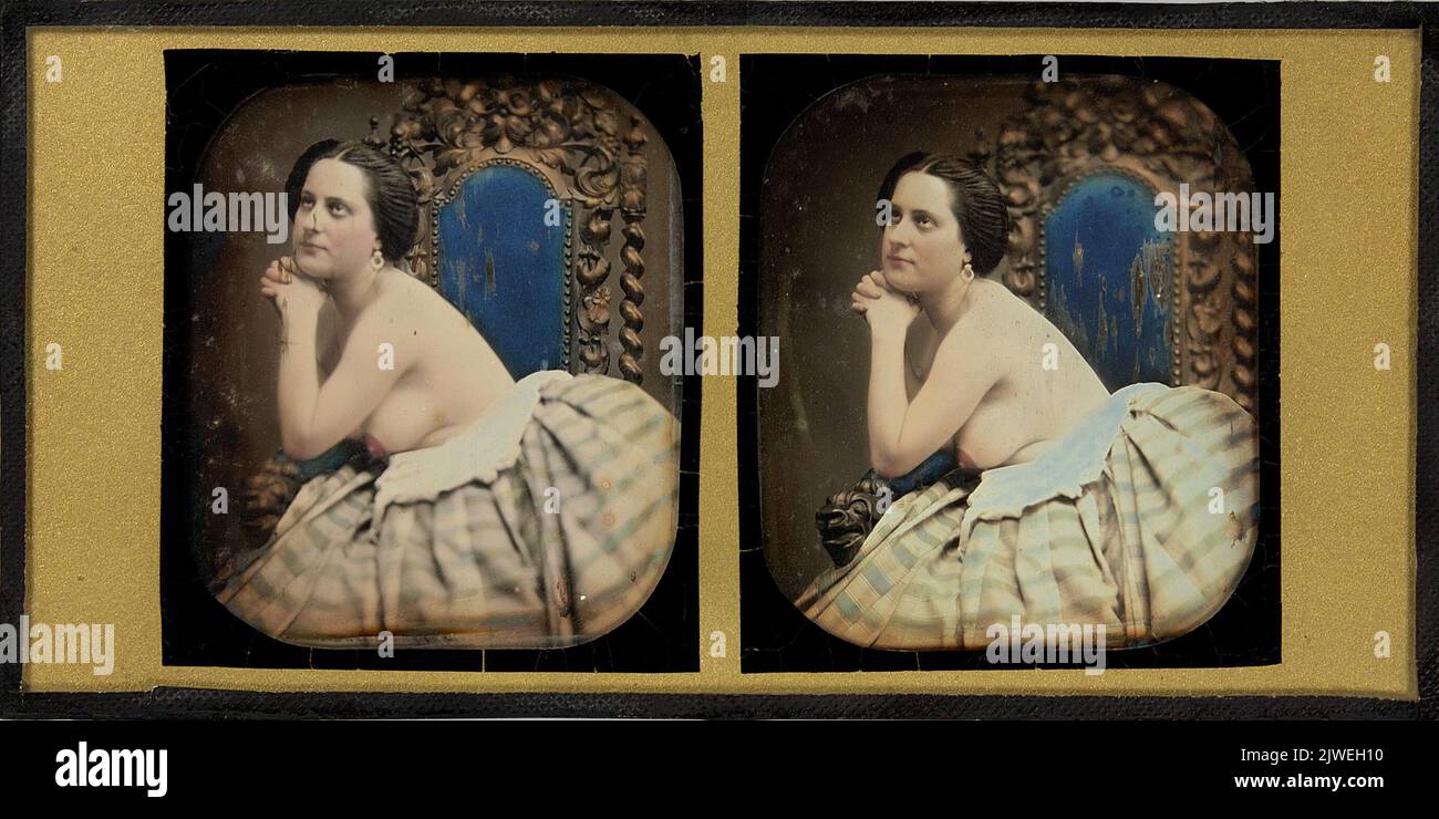 Półakt kobiecy. Duboscq-Soleil, Louis Jules (1817-1886), photographer Stock Photo