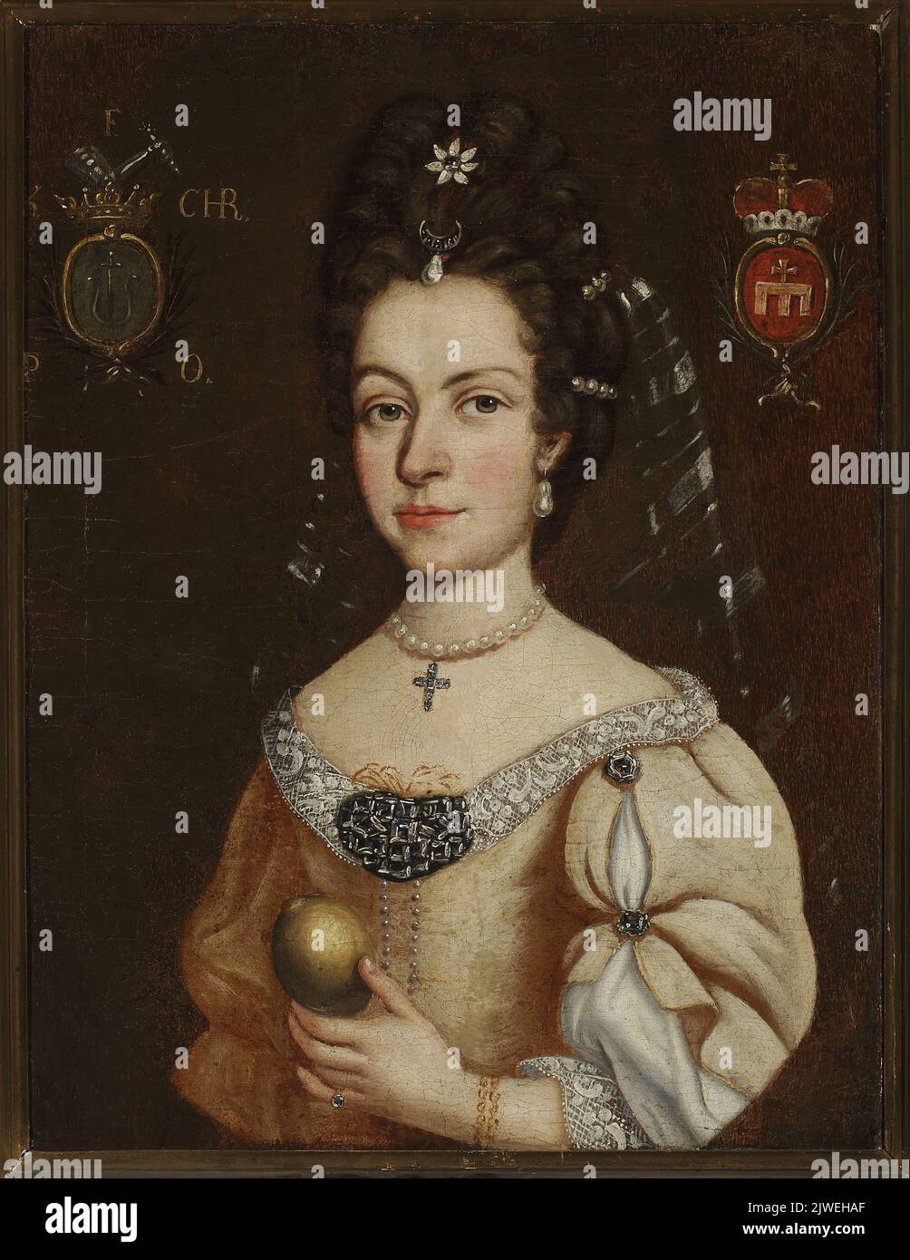 Portrait of a lady with a lemon (Krystyna née Chrzanowska, Nowina coat ...