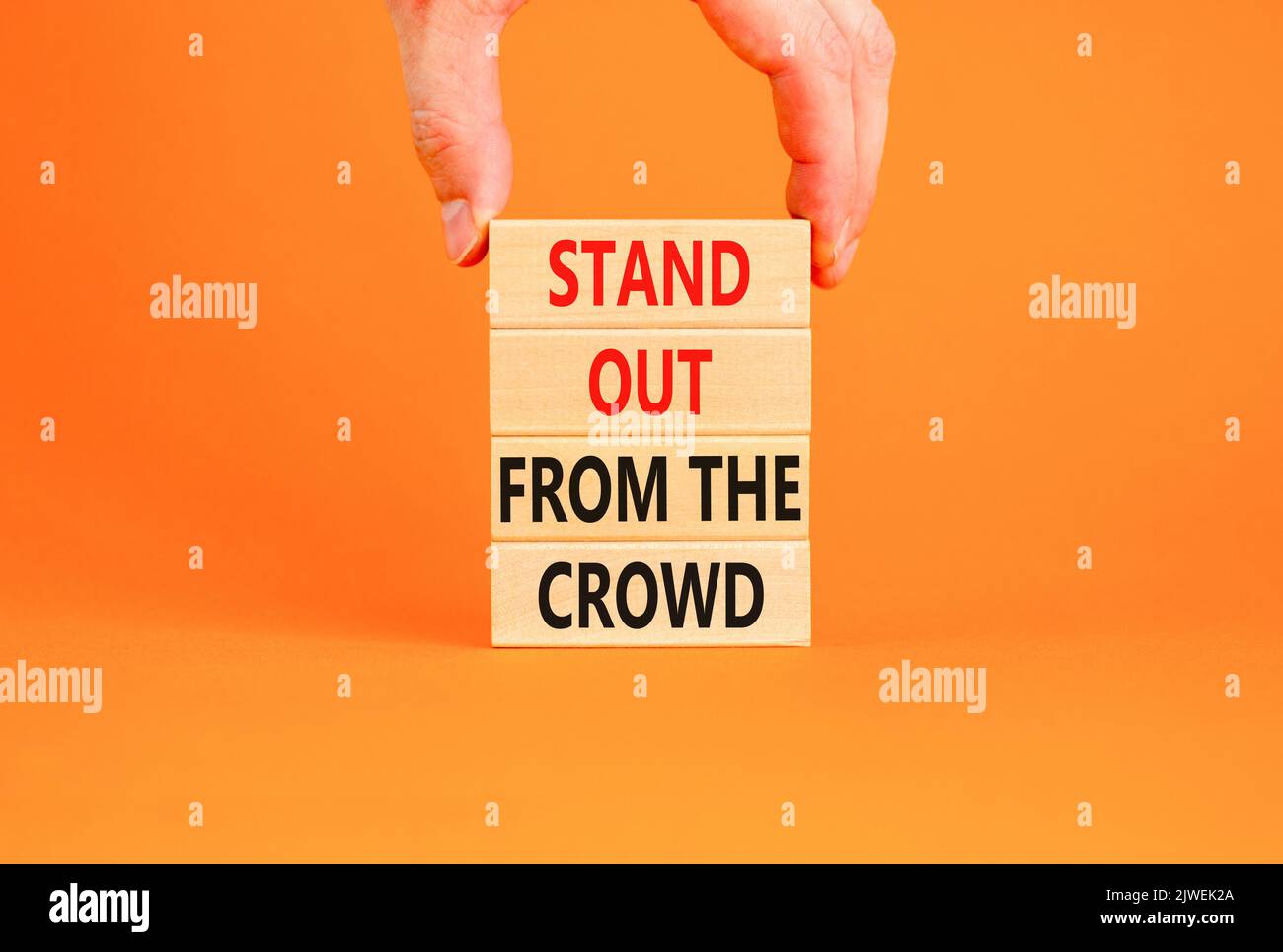 Stand out from the crowd symbol. Concept words Stand out from the crowd