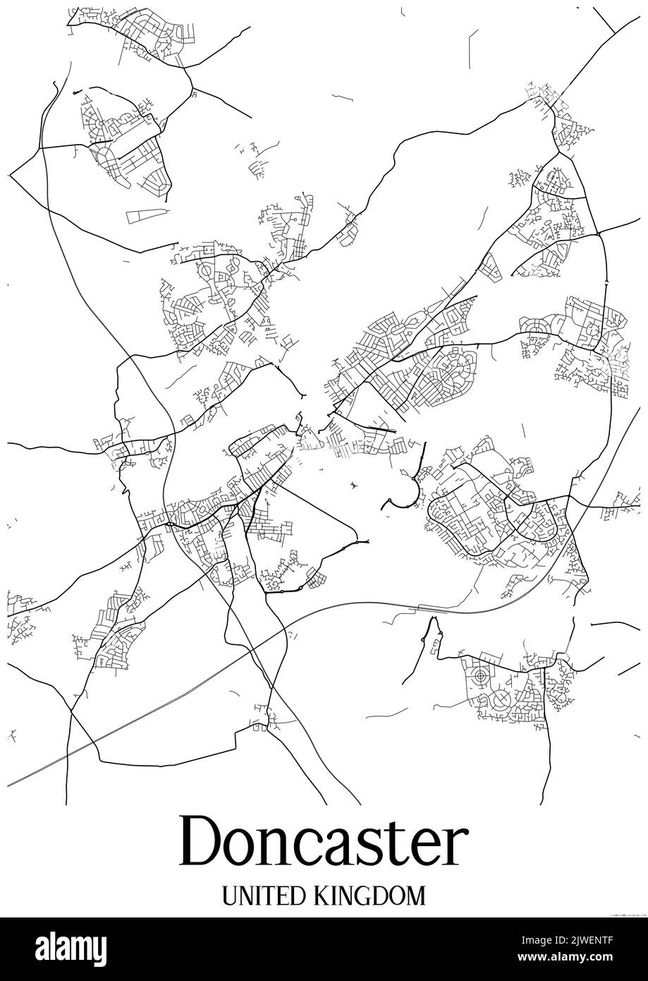 Doncaster map Black and White Stock Photos & Images Alamy